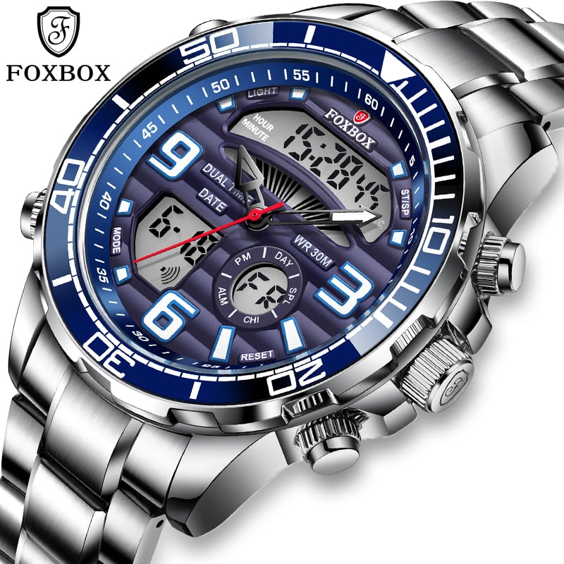 Lige Brand Foxbox Digital Mens Watches Sport Quartz Wristwatch All Steel Military Waterproof Watch The Clothing Company Sydney