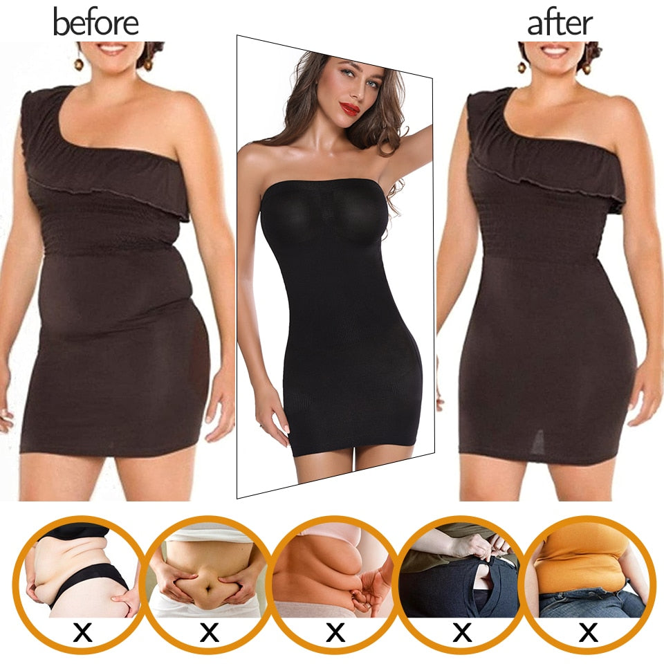 Women Shapewear Strapless Full Slips for Under Dress Tummy Control Slips Skirts Full Body Shaper Seamless Underwear Shaper The Clothing Company Sydney