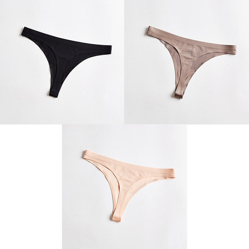 3 pack Thongs Seamless Underwear Sports Panty T-back G-string Underwear Ice Silk Ladies Underpants The Clothing Company Sydney