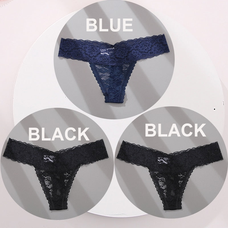 3 pack G-string Thong Panties Lace Floral Underwear Transparent Underpants Lingerie Briefs The Clothing Company Sydney