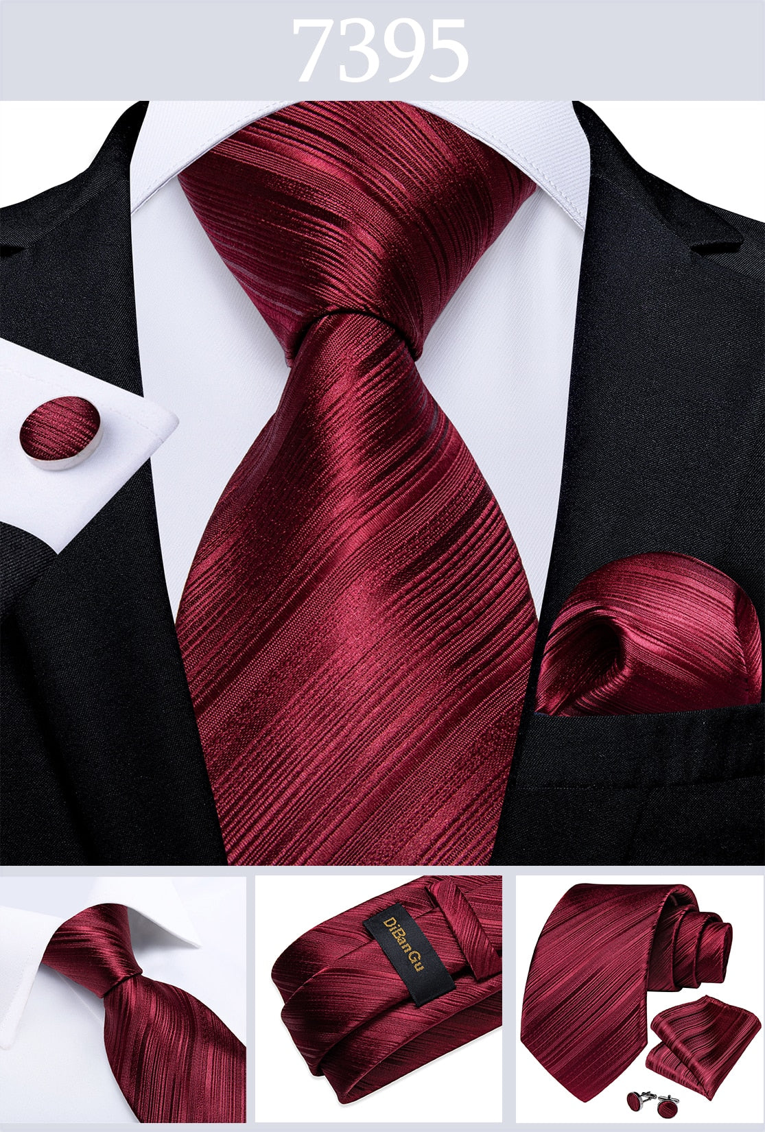Designer Wedding Men's Tie Red Solid Striped Paisley Neckties For Men Business Hanky Cufflinks Tie Set The Clothing Company Sydney