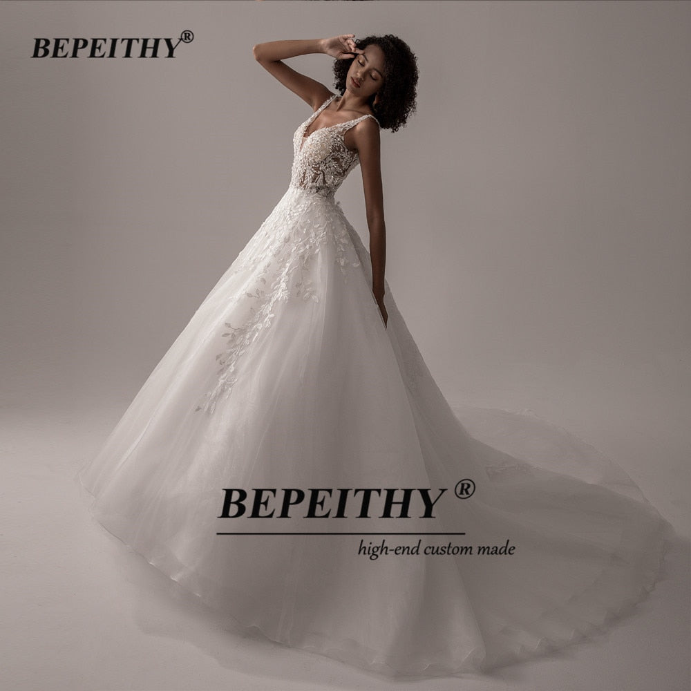 V Neck Sleeveless Wedding Dresses A Line Ivory Lace Romantic Bride Boho Bridal Gown The Clothing Company Sydney