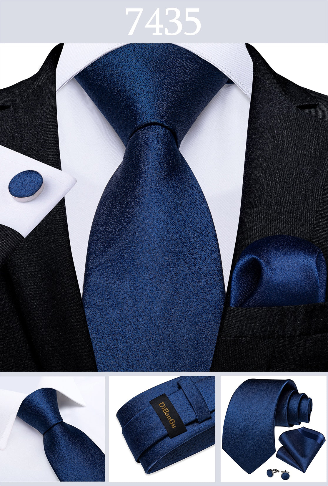 Classic 100% Silk Men's Ties 8cm Blue Plaid Dot Striped Business Necktie Handkerchief Wedding Party Tie Set The Clothing Company Sydney