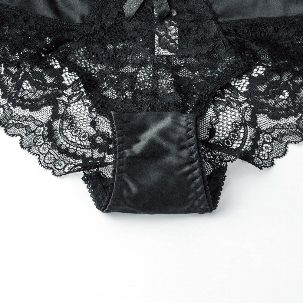 Ultra-Thin Gathered Plus Size Bowknot Floral Underwear Lace Strap Bra + Panties + Garte 3 Piece set The Clothing Company Sydney