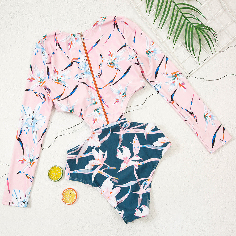 One Piece Swimsuit Rashguard Long Sleeve Surf Swimwear Print Bathing Beach Wear Swimming Suit Monokini Clothing Company Sydney