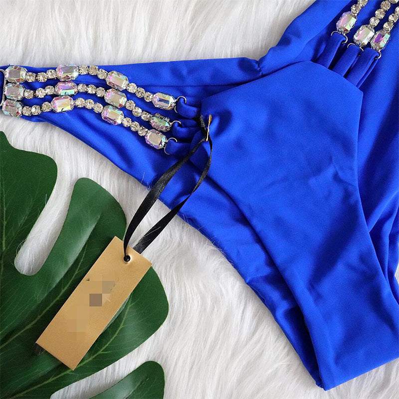 2 Piece triangle swimsuit diamond halter bathing suit swimwear Bikini Set The Clothing Company Sydney