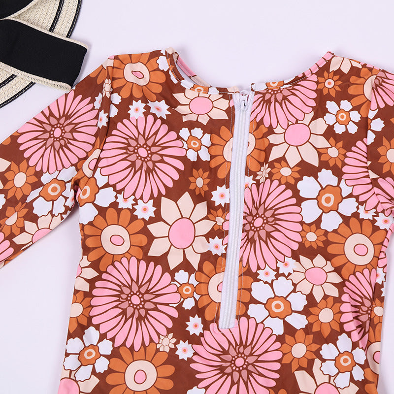 One Piece Swimsuit Rashguard Long Sleeve Surf Swimwear Print Bathing Beach Wear Swimming Suit Monokini Clothing Company Sydney