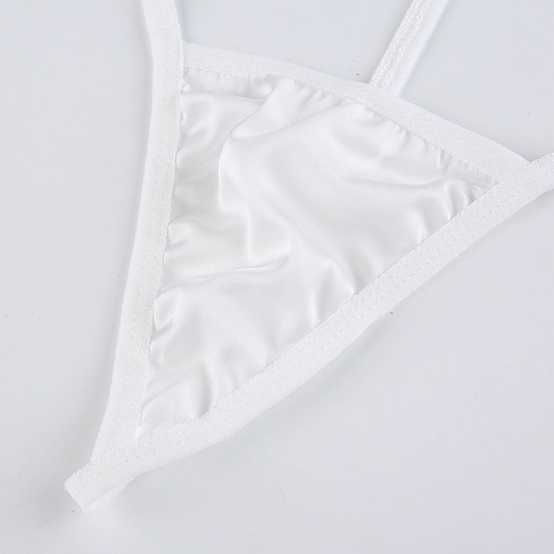 V Neck Lace Trim A-Line Satin White Dress Fashion Strap Mini Summer Dress Backless Party Dresses The Clothing Company Sydney