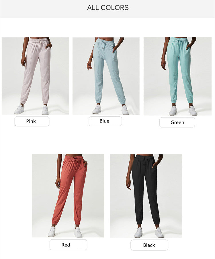 Drawstring Running Sport Joggers Women Quick Dry Athletic Loose Gym Fitness Sweatpants Calf Hollow Out Side Pockets Workout Pant The Clothing Company Sydney
