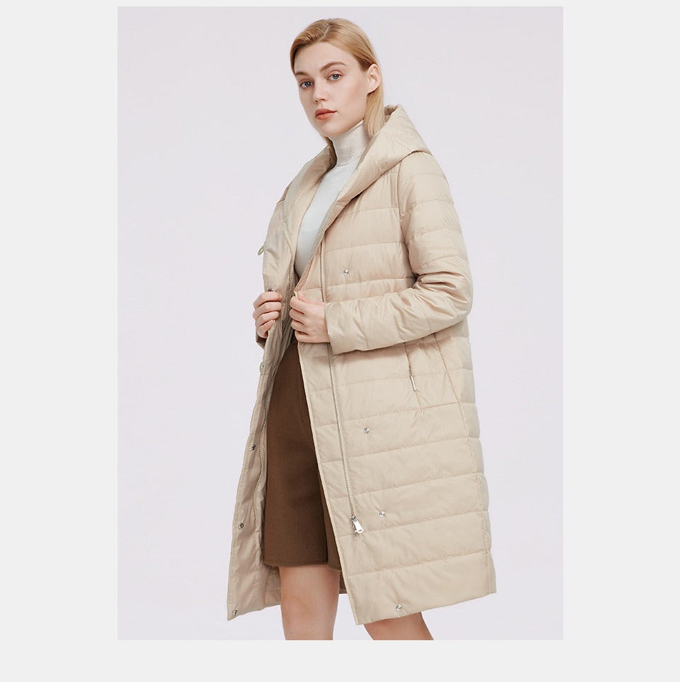 Women's Jacket Windproof Coat Mid Length Reversible Slider Quality Filling Parka The Clothing Company Sydney