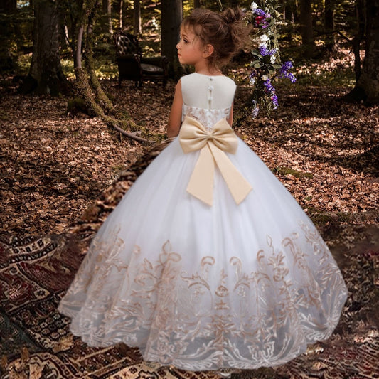 White Lace Bridesmaid Dress Kids Dresses For Girls Children Princess Evening Dress Girl Party Wedding Dress Costume The Clothing Company Sydney