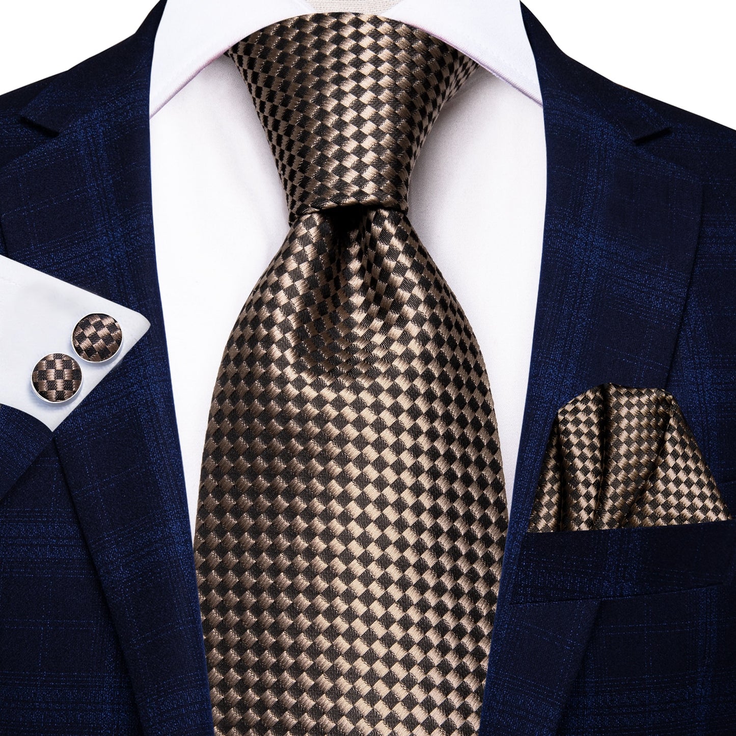 3 Piece 8.5cm Business Solid Paisley 100% Silk Men's Tie Neck Strip Ties for Men Formal Luxury Wedding Neckties Cufflinks Pocket Square The Clothing Company Sydney