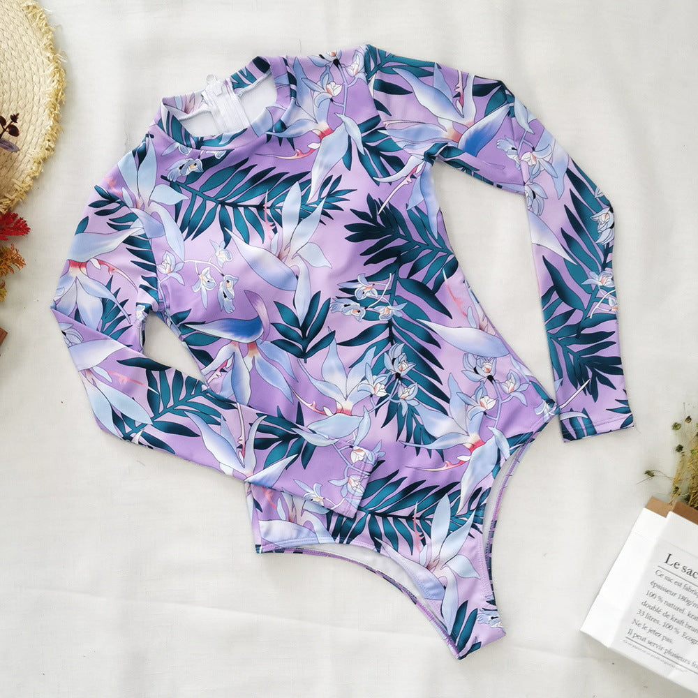 One Piece Swimsuit Rashguard Long Sleeve Surf Swimwear Print Bathing Beach Wear Swimming Suit Monokini Clothing Company Sydney
