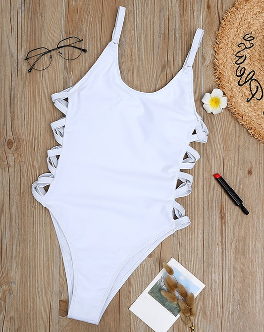 Hollow Out Women Swimwear One Piece Swimsuit High Cut Monokini Bather Rings Bathing Suit Swim Bodysuit Beachwear The Clothing Company Sydney