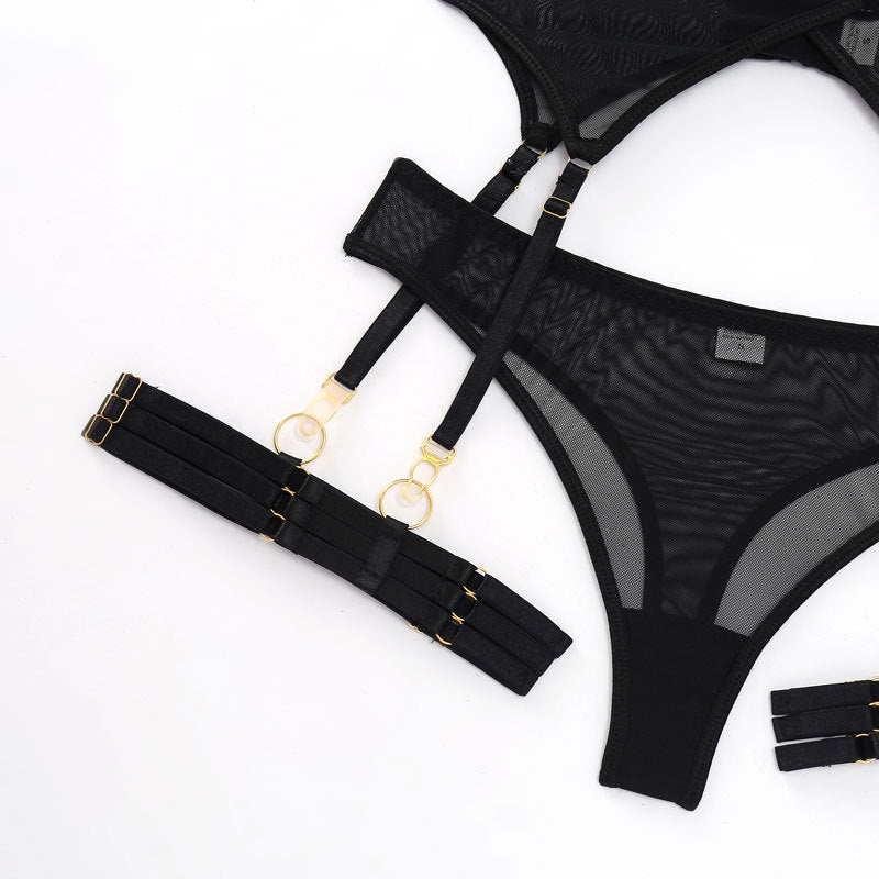 4 Piece Lingerie Underwear Bra Garters Brief Sets Transparent Lace Seamless Panties Set The Clothing Company Sydney