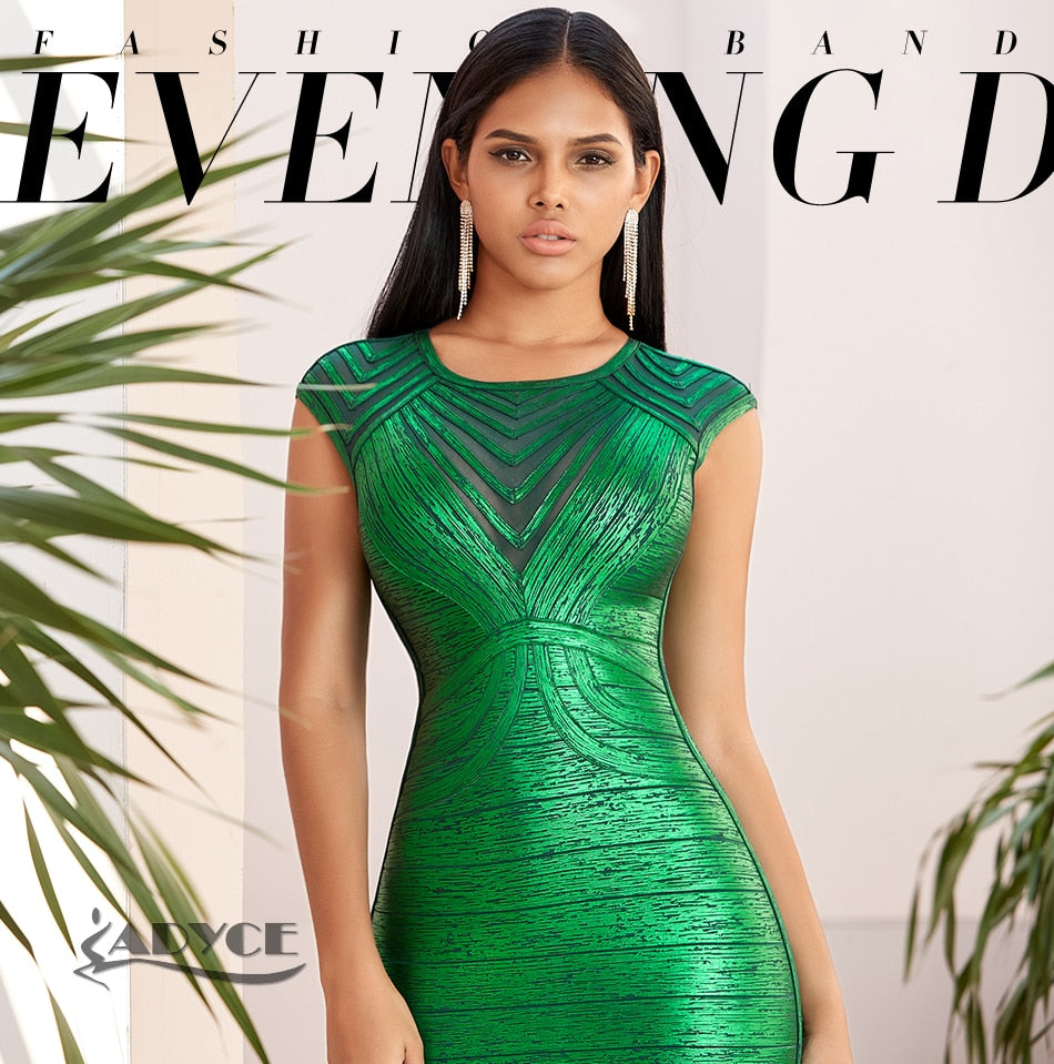 Summer Green Gold Lace Bandage Dress Hollow Out Bodycon Club Celebrity Evening Runway Party Ladies Dresses The Clothing Company Sydney