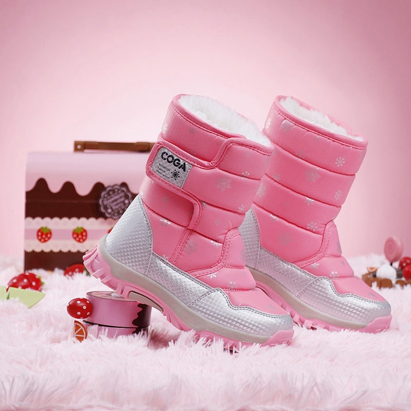 Girls shoes Pink style Kids snow winter warm fur antiskid outsole size 27 to 38 children Boots For Girls The Clothing Company Sydney