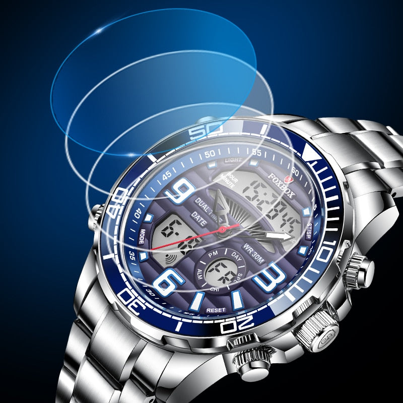 Lige Brand Foxbox Digital Mens Watches Sport Quartz Wristwatch All Steel Military Waterproof Watch The Clothing Company Sydney
