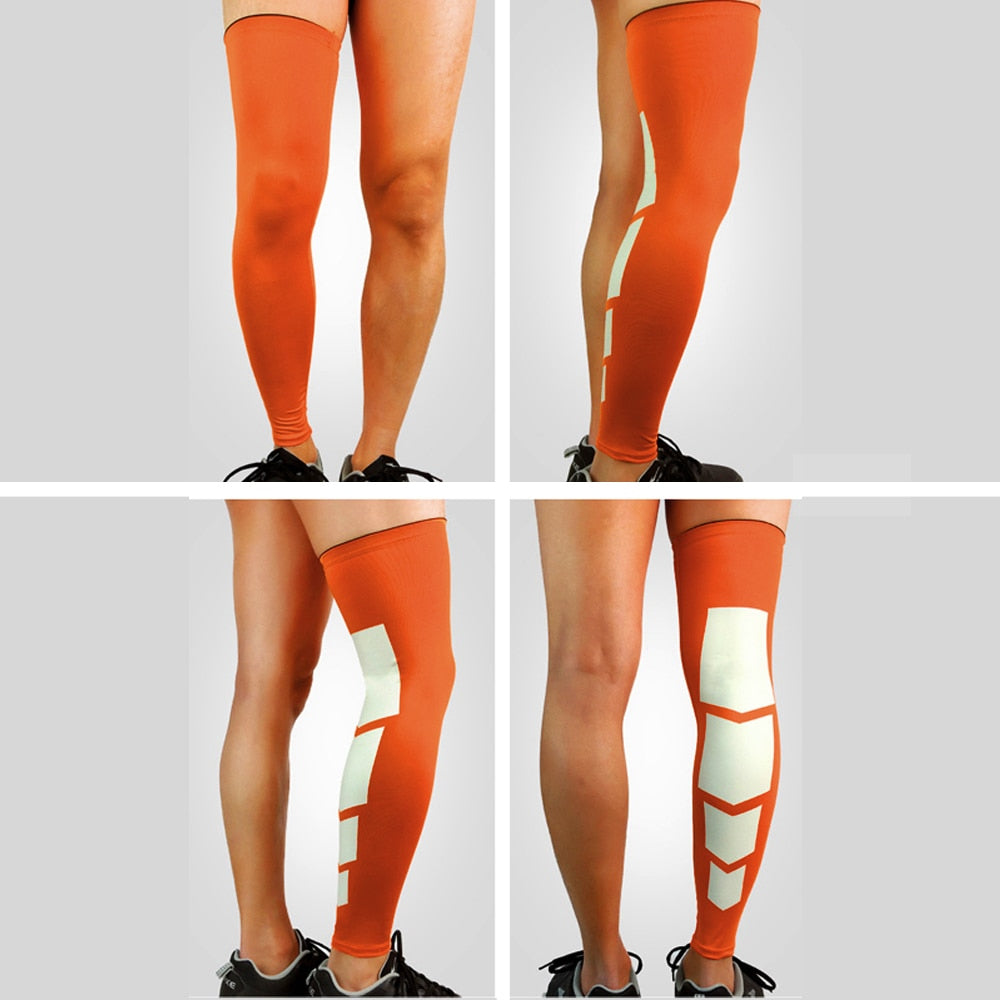 Sports Anti-slip Full Length Compression Leg Sleeves Calf Shin Splint Support Protector for Cycling Running Basketball Golf Sleeve The Clothing Company Sydney