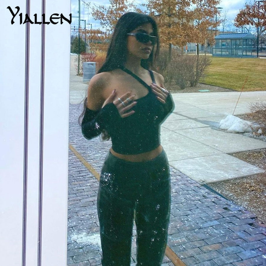 Autumn Fashion Casual Slim Solid Removable Sleeves Halter T Shirt For Women's New Streetwear Wild Basic Top The Clothing Company Sydney