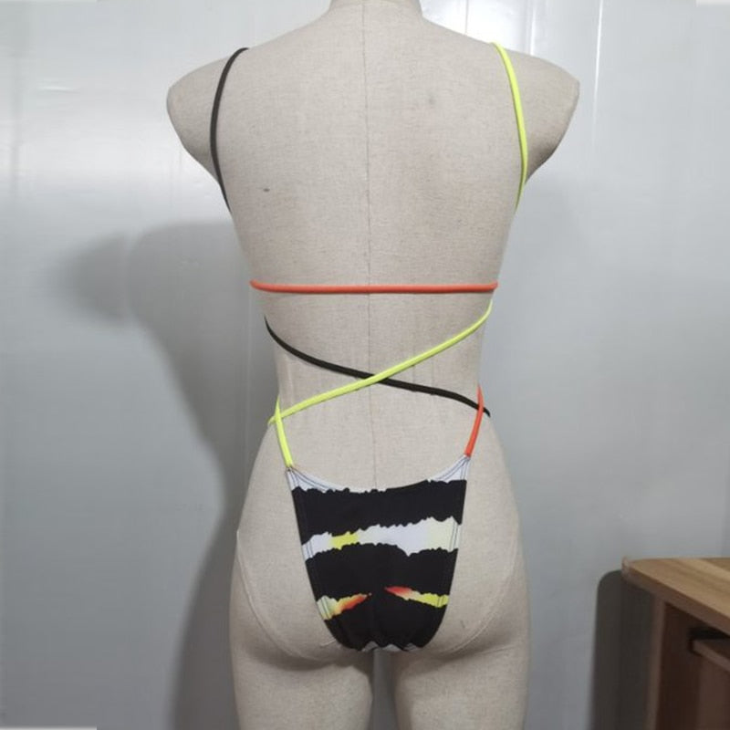 High Leg cut One Piece Swimsuit Thong Swimwear Women Trikini Backless Monokini Brazilian Bathing Suit Swim wear The Clothing Company Sydney