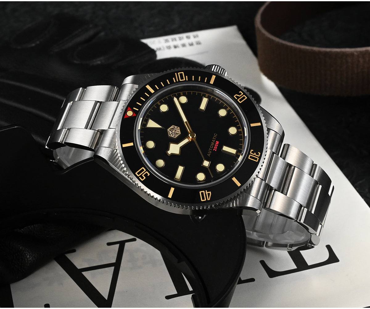 San Martin Luxury Men's Ladies Unisex 40mm Diver BB58 Vintage Automatic Business Wristwatche End Links Sapphire 20 Bar Watch The Clothing Company Sydney
