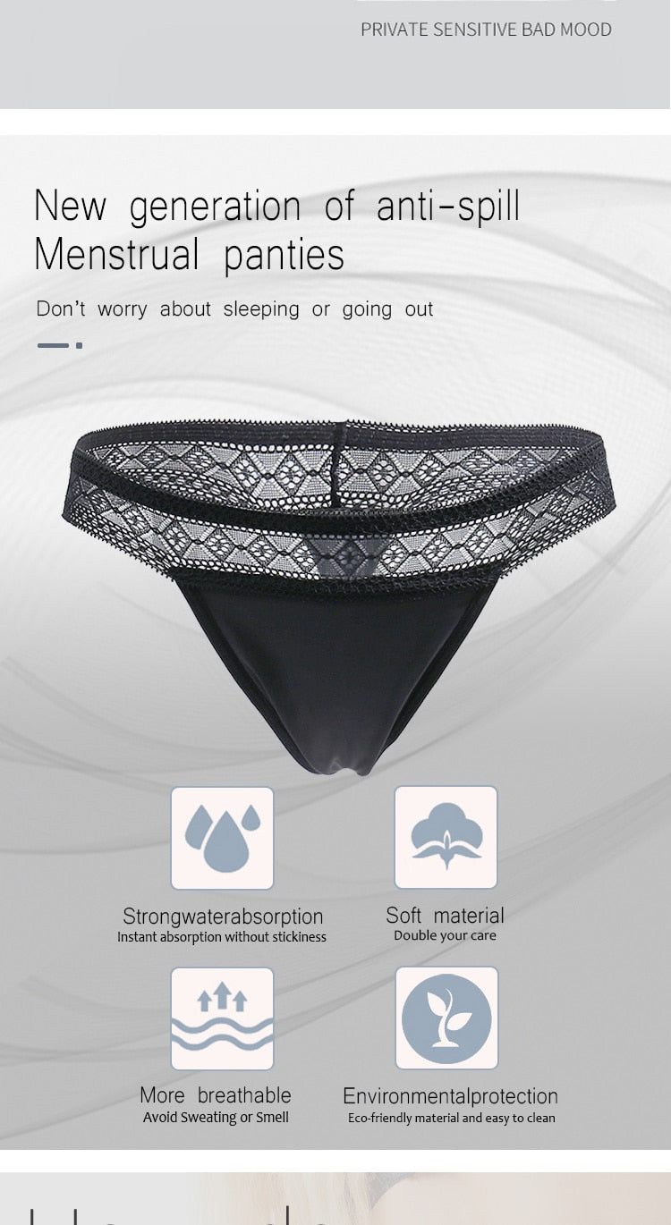 Women's Menstrual Panties Four Layer Leakproof Thong Physiological Undies Low Waist Period Underwear G-string New Briefts The Clothing Company Sydney