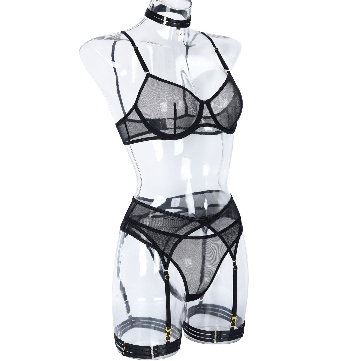 4 Piece Lingerie Underwear Bra Garters Brief Sets Transparent Lace Seamless Panties Set The Clothing Company Sydney