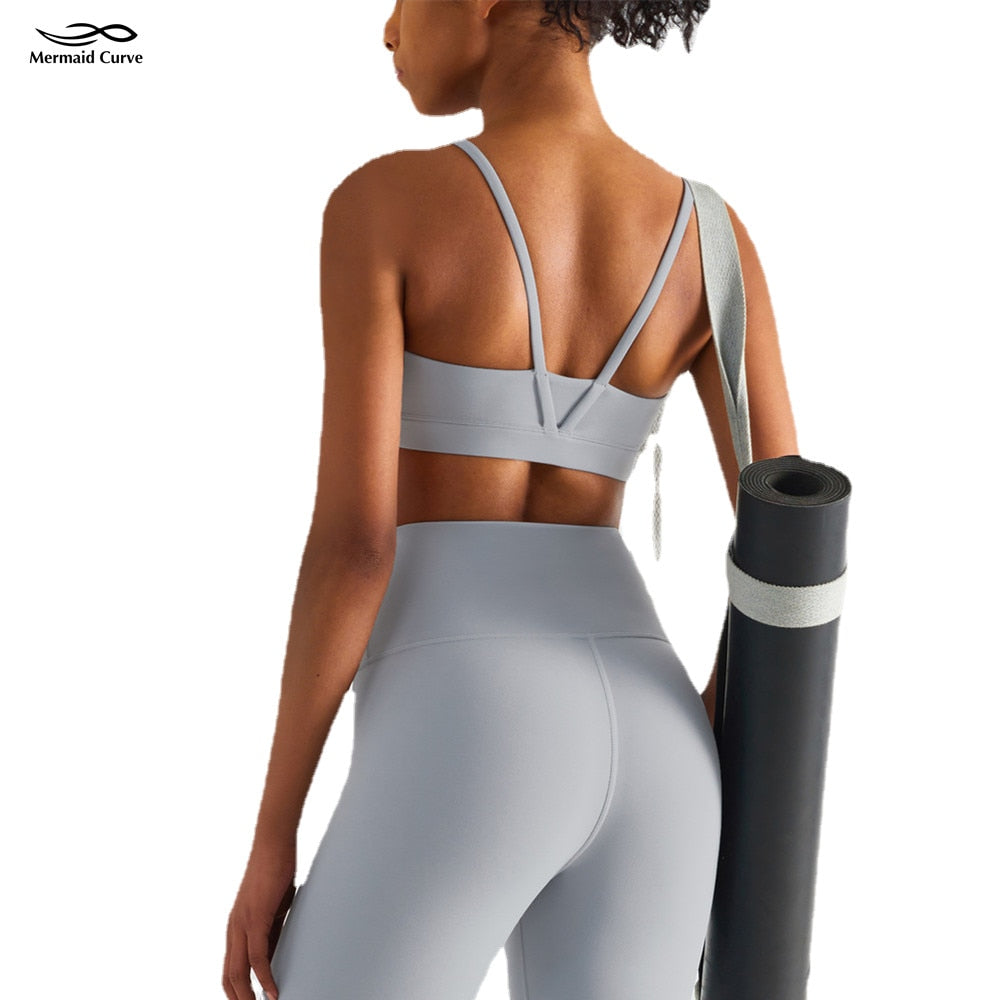 Skin Friendly High-end Lycra Fabric Lulu Yoga Bra Female V Strap Sports Underwear Top The Clothing Company Sydney