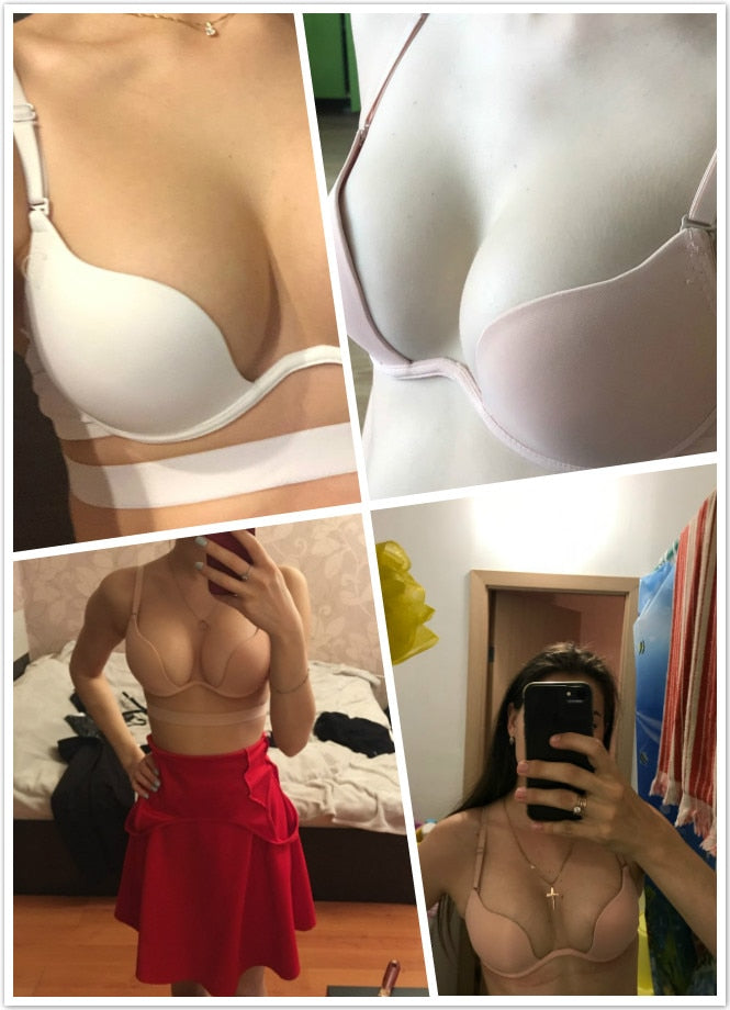 Deep V Push Up Bra Strapless Underwire Underwear Soutien Gorge Thin Half Cup Lingerie Bra The Clothing Company Sydney