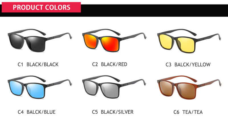 Light Weight TR90 Men Sun Glasses Classic Square Polarized Sunglasses For Male High Quality Driving Eyewear UV400 The Clothing Company Sydney