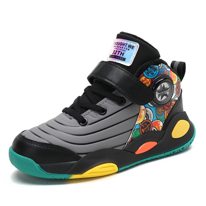 Kids Sneakers Boys Casual Shoes For Children Sneakers Shoes Leather Anti-slippery Fashion Basketball Shoes The Clothing Company Sydney