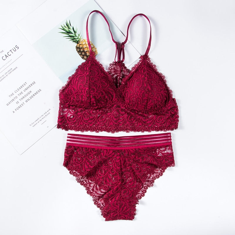 Transparent Lace Bra and Panty Set Lingerie Intimates Ladies Underwear Set Fashion Bra & Brief Set The Clothing Company Sydney