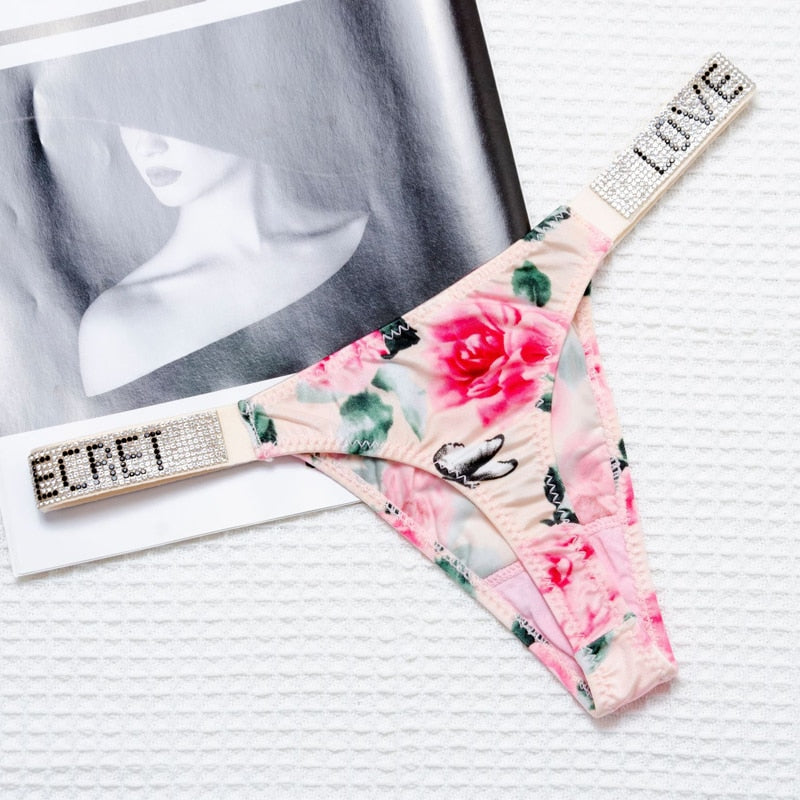 Ice Silk Seamless Panties G String Sexy Rhinestone Leopard Underwear Low Waist Fitness Lingerie T Thongs The Clothing Company Sydney