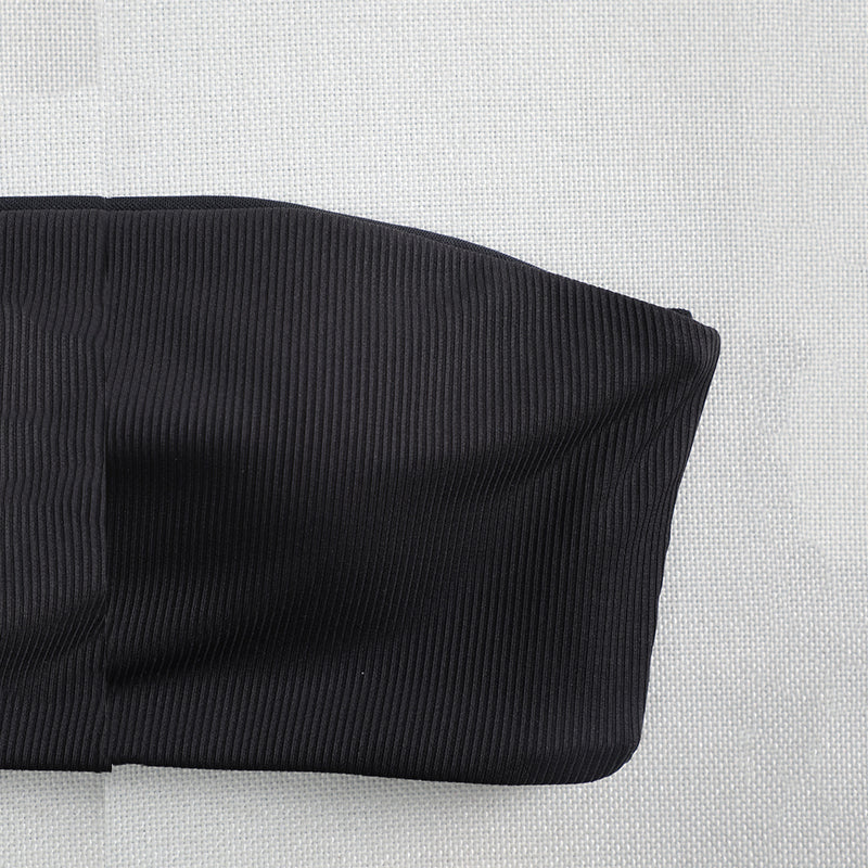 High Waist Swimwear Chain Swimsuit Bandeau 2 Piece Sports Bathing Suit Ribbed Set The Clothing Company Sydney