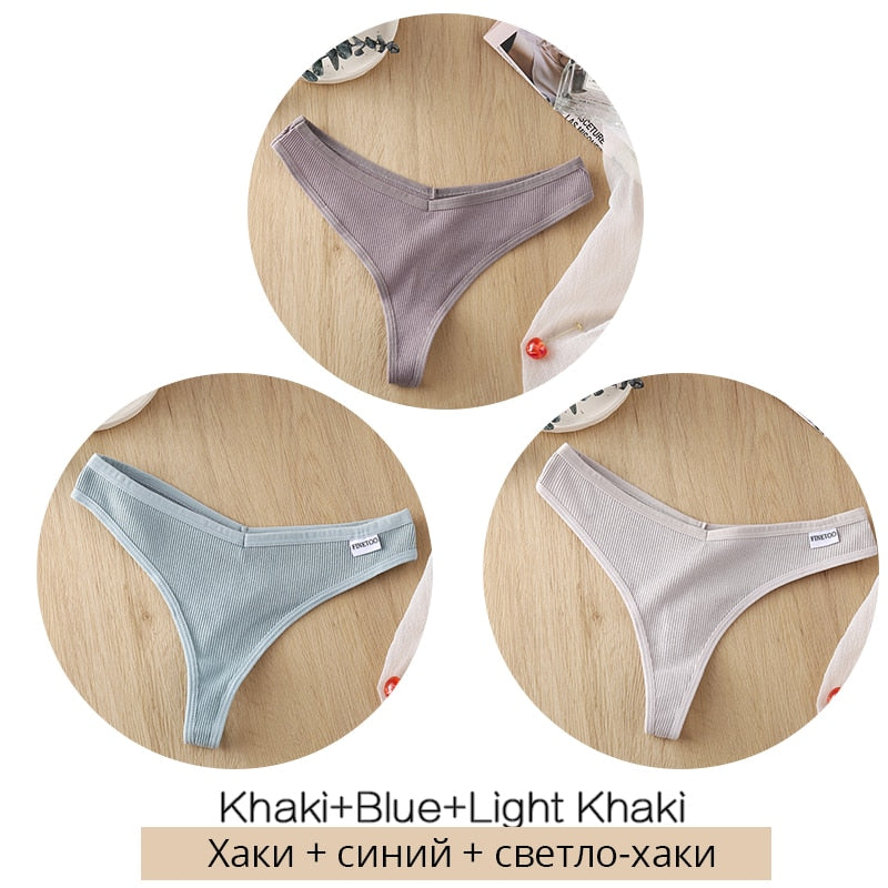 3 pack/Set Women's Cotton Mix Thongs Panties Low Waist G-String Briefs Ladies Brazilian Lingerie Girls Breathable Intimates The Clothing Company Sydney