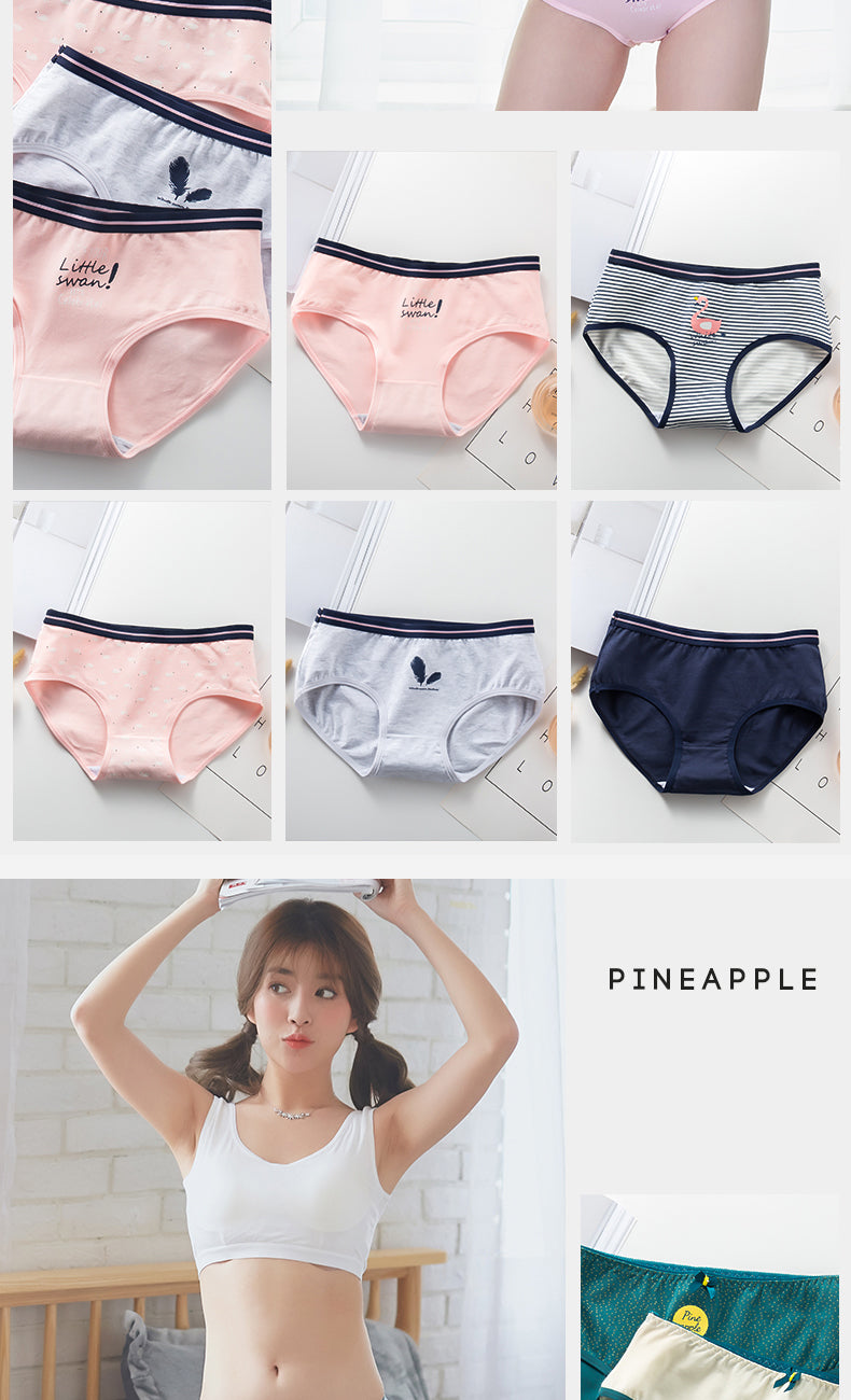 7Pcs/5Pcs Women Panties Comfort Cotton Mix Breathable Underwear Seamless Ladies Low Waist Lingeries Cute Girls Briefs The Clothing Company Sydney