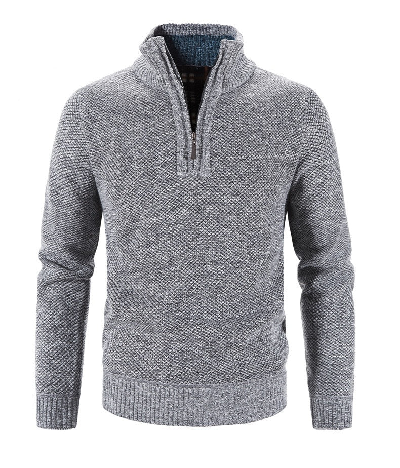 Winter Men's Fleece Thicker Sweater Half Zipper Turtleneck Warm Pullover Quality Male Slim Knitted Sweaters The Clothing Company Sydney