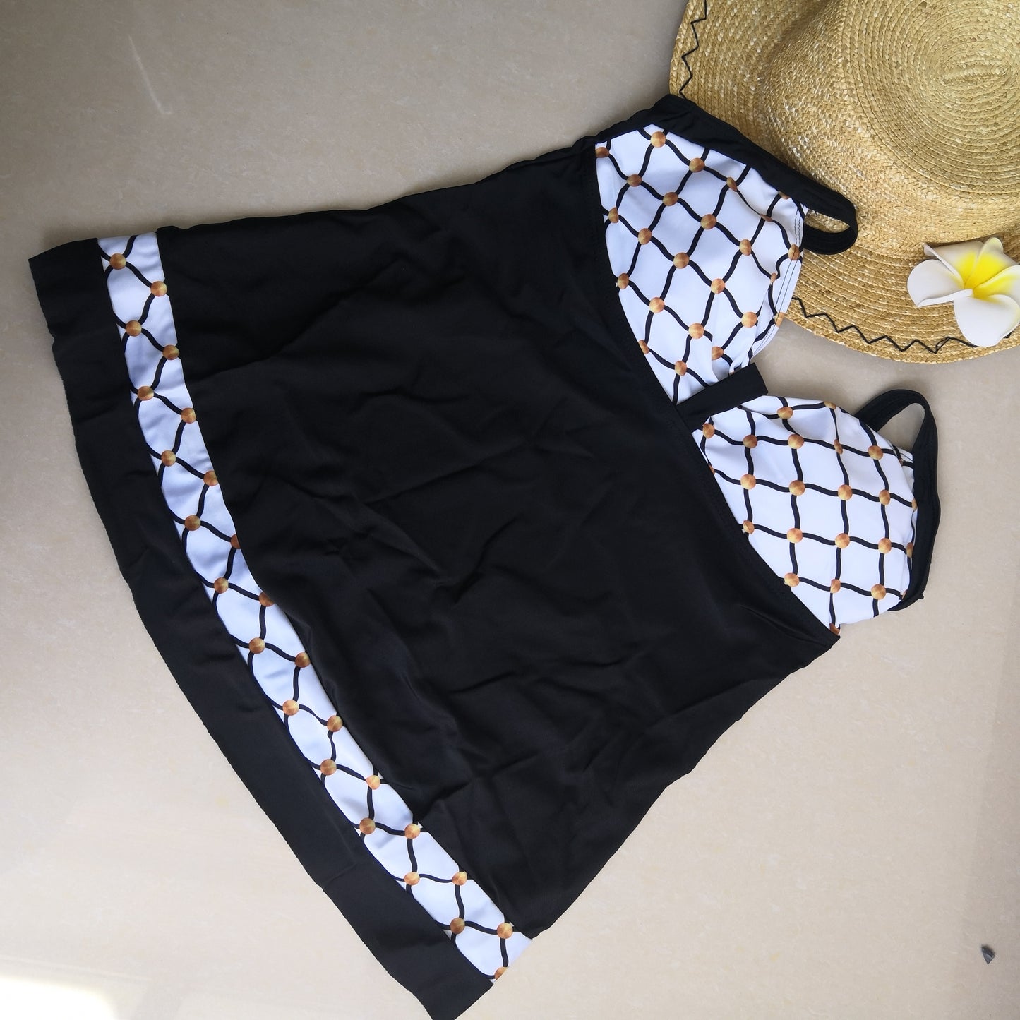 Plus Size Tankini Swimwear Plaid Bikini Bathing Suit Beach Wear Swimsuit Bow Tied Deep V Bodysuit Summer wear The Clothing Company Sydney