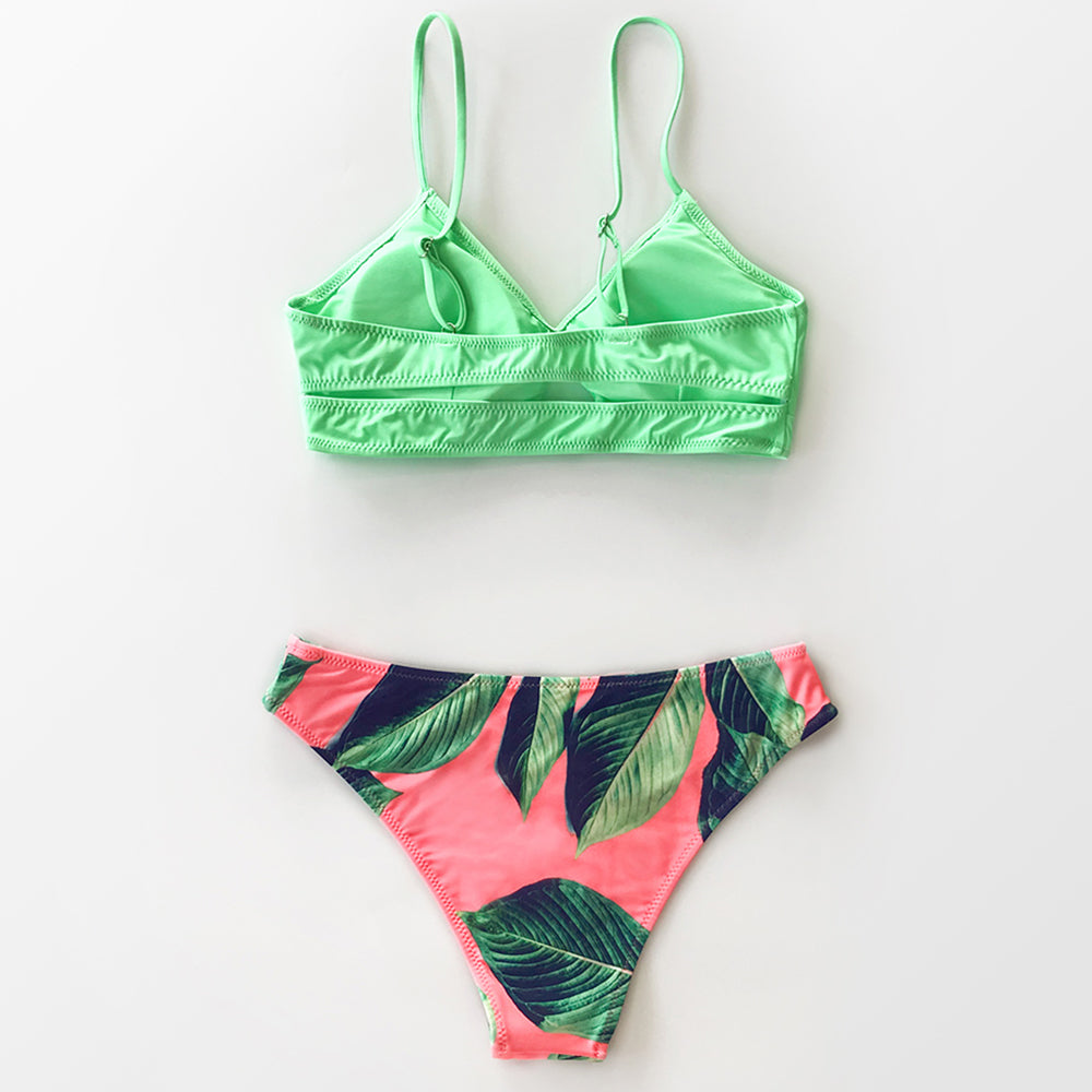 Cut out Low-waist Bikini Sets Swimwear Swimsuits Bathing Suit Navy Floral Tank Bikinis Beachwear The Clothing Company Sydney