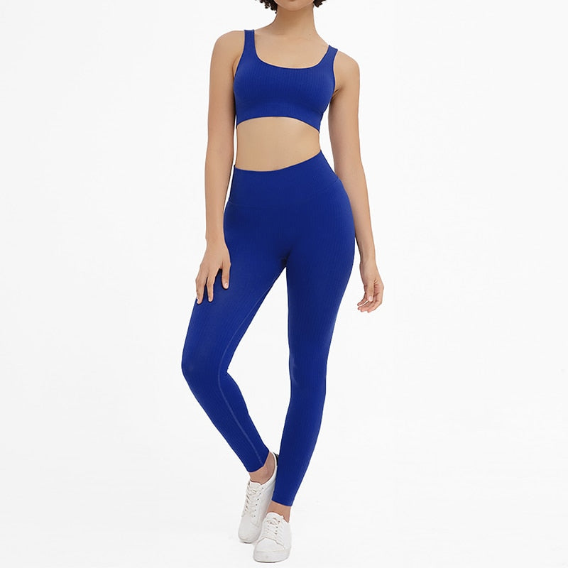2 Pieces Seamless Fitness Yoga Suit Gym Push Up Clothes Workout Sport Set Padded Sports Bra High Waist Legging Sportswear The Clothing Company Sydney