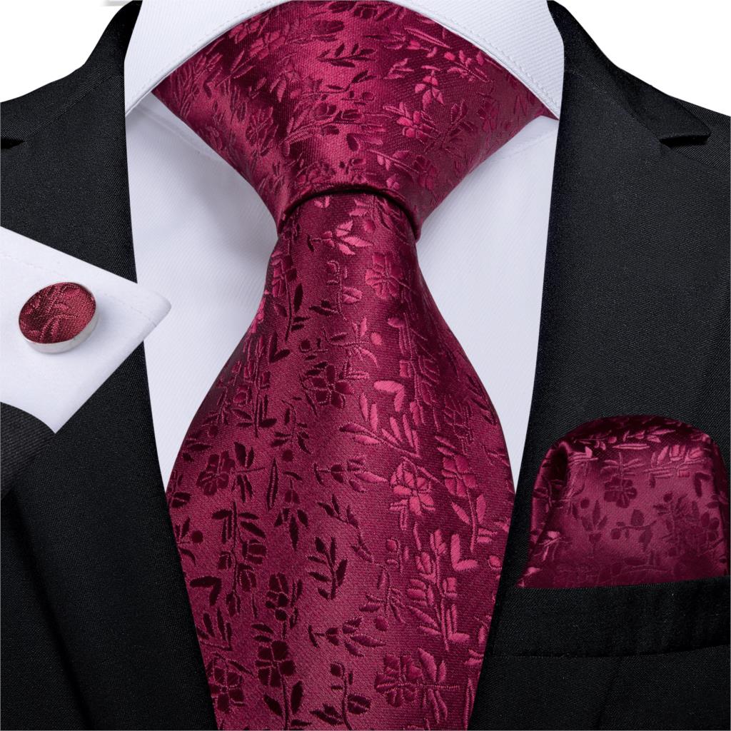 Designer Wedding Men's Tie Red Solid Striped Paisley Neckties For Men Business Hanky Cufflinks Tie Set The Clothing Company Sydney