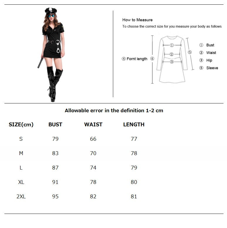 Women's Police Uniform Cop Halloween Policewomen Police Officer  Costume Uniform Cosplay Fancy Dress The Clothing Company Sydney