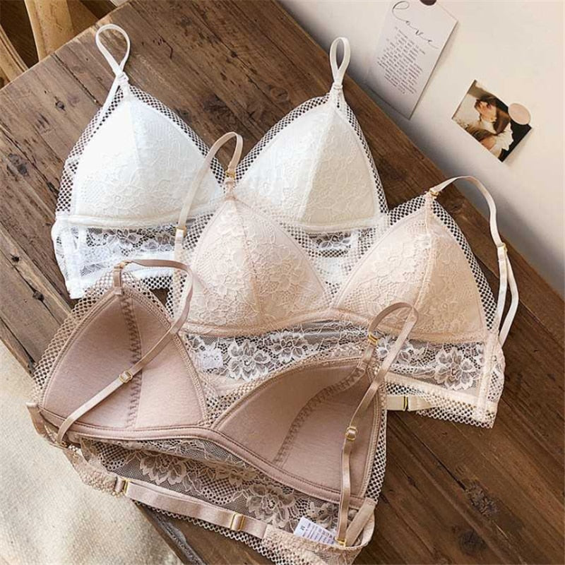 Backless Bra Triangular Women's U-Shape Beauty Back Lingerie Dot Mesh Thin Soft Seamless Bralette Underwear The Clothing Company Sydney