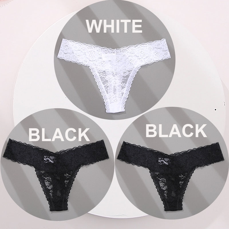 3 pack G-string Thong Panties Lace Floral Underwear Transparent Underpants Lingerie Briefs The Clothing Company Sydney