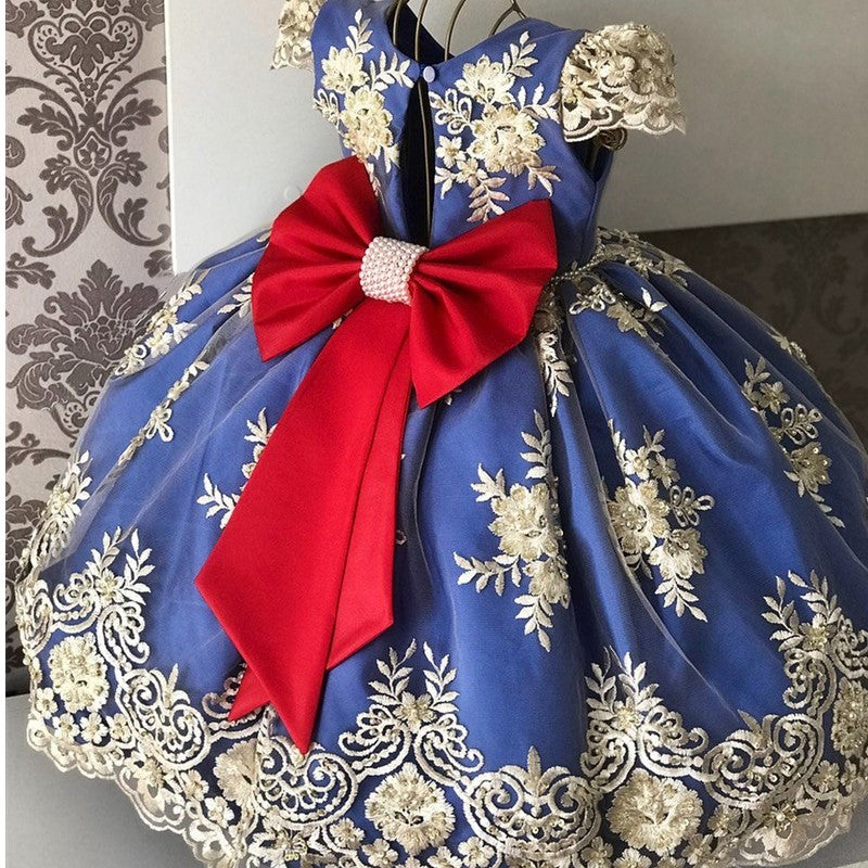 Embroidery Flower Wedding Evening Children Clothing Princess Party Kids Dresses for Girls Birthday Party Lace Flower Ball Gown The Clothing Company Sydney