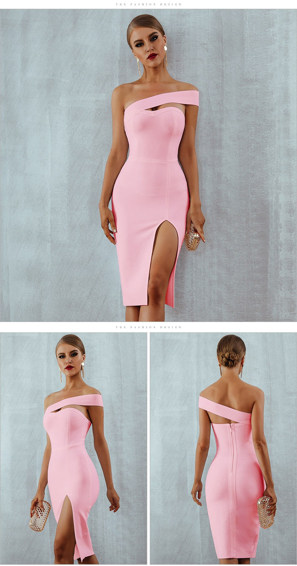 White Blue Bodycon Bandage Dress Summer Elegant Black One Shoulder Strapless Celebrity Runway Party Dress The Clothing Company Sydney