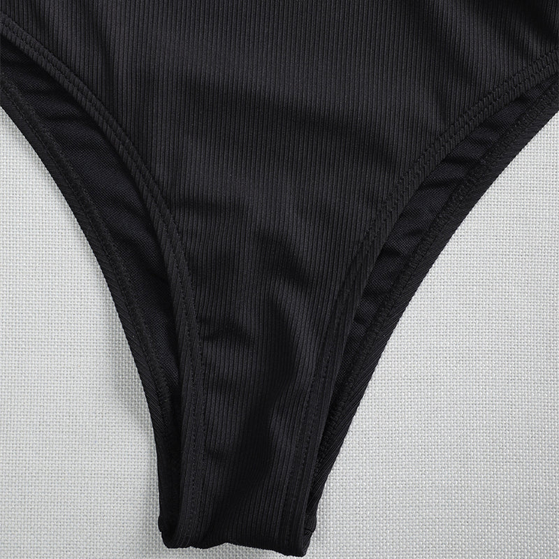 High Waist Swimwear Chain Swimsuit Bandeau 2 Piece Sports Bathing Suit Ribbed Set The Clothing Company Sydney