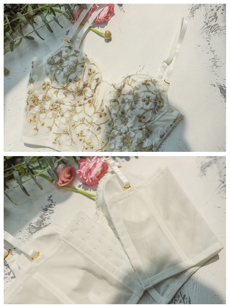 2 Piece Classic Women underwear Set Lace Push Up Bra And Panty Sets Embroidered Brassiere Adjustable Gathered Lingerie The Clothing Company Sydney