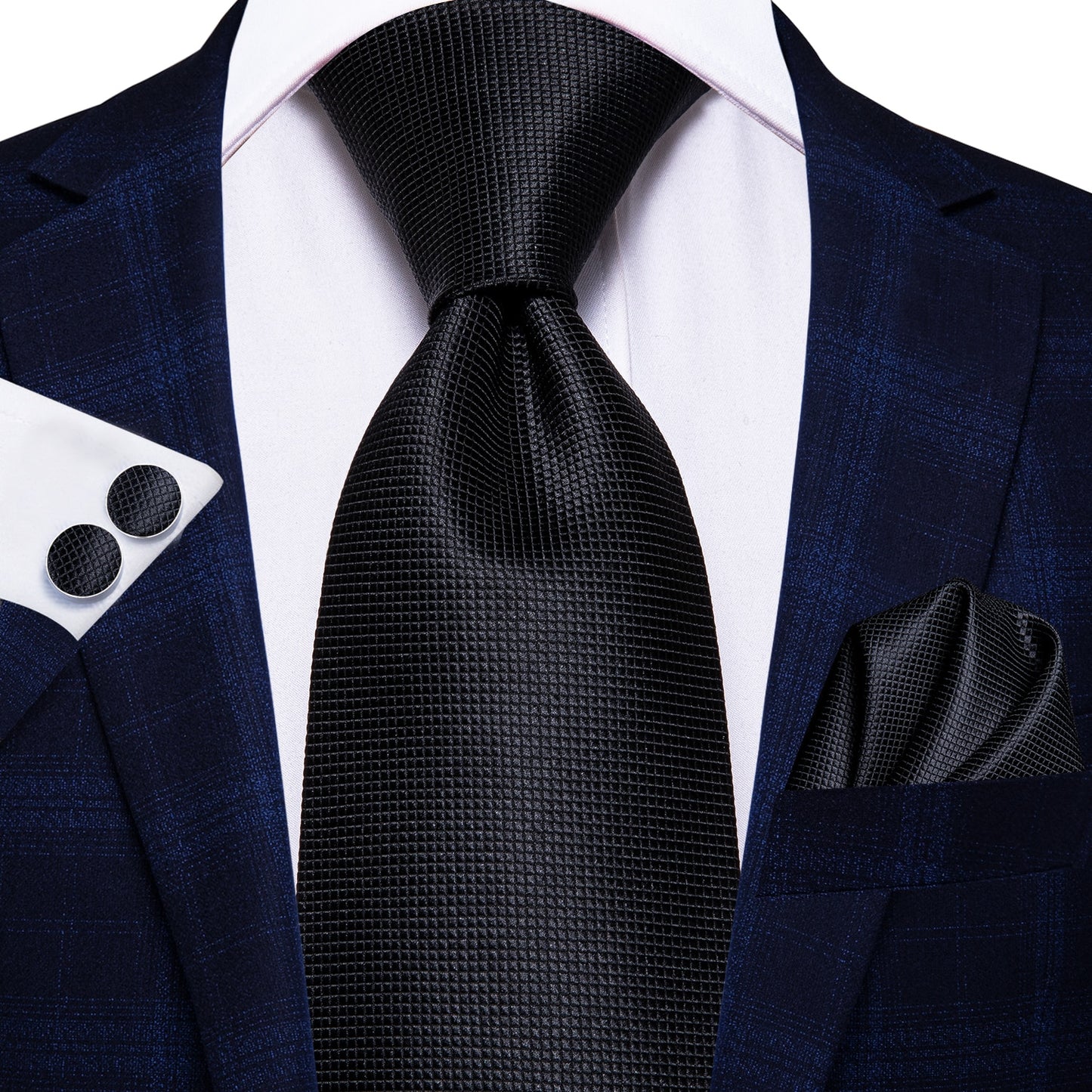 3 Piece 8.5cm Business Solid Paisley 100% Silk Men's Tie Neck Strip Ties for Men Formal Luxury Wedding Neckties Cufflinks Pocket Square The Clothing Company Sydney